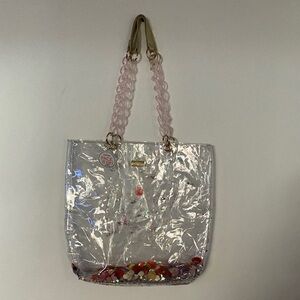 Packed Party Clear Tote with Pink and Gold Accents